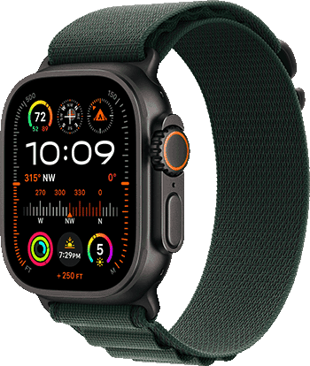 Apple Watch Ultra 2 Cellular 49mm Black Titanium Dark Green Alpine Loop 1