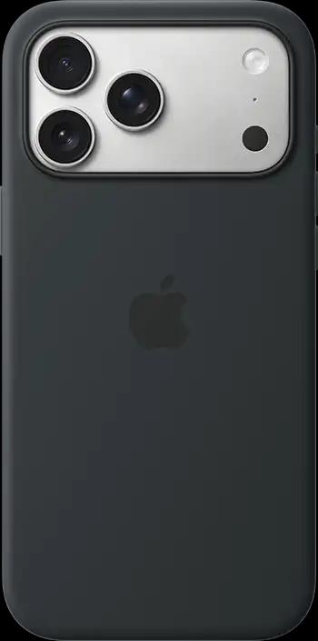 iPhone 17 Pro Max Silver - Black - Silicone Case with MagSafe Pure Back iPhone 17 Pro Max Silver - Black - Silicone Case with MagSafe Pure Back