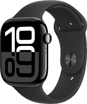 Apple Watch Series 10 Cellular 46mm Jet Black Aluminum Black Sport Band 1