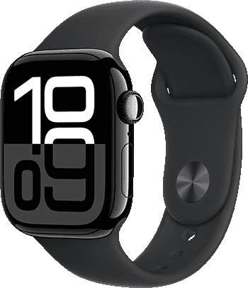 Apple Watch Series 10 Cellular 42mm Jet Black Aluminum Black Sport Band 1