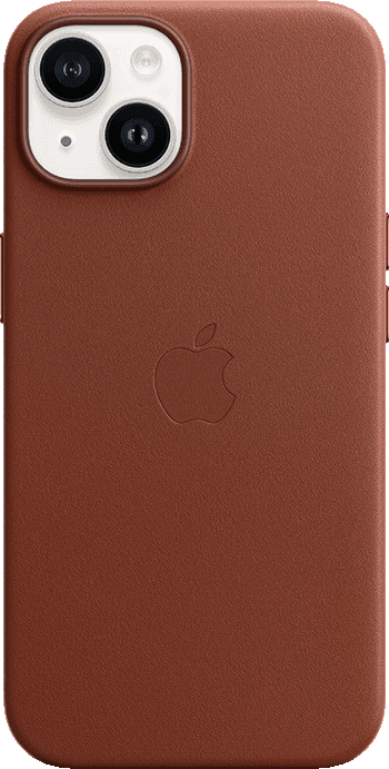 iPhone 14 Starlight Umber Leather Case with MagSafe 1