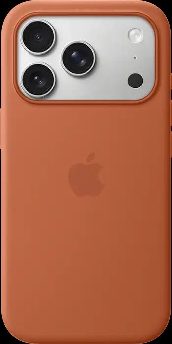 iPhone 17 Pro Silver Terra Cotta Silicone Case with MagSafe Pure Back iPhone 17 Pro Silver Terra Cotta Silicone Case with MagSafe Pure Back