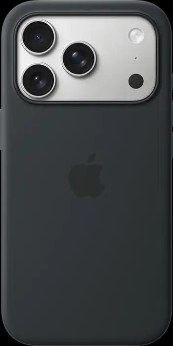 iPhone 17 Pro Silver Black Silicone Case with MagSafe Pure Back iPhone 17 Pro Silver Black Silicone Case with MagSafe Pure Back