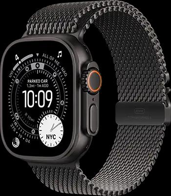 Apple Watch Ultra 3 49mm Black Titanium Black Titanium Milanese Loop 34FR