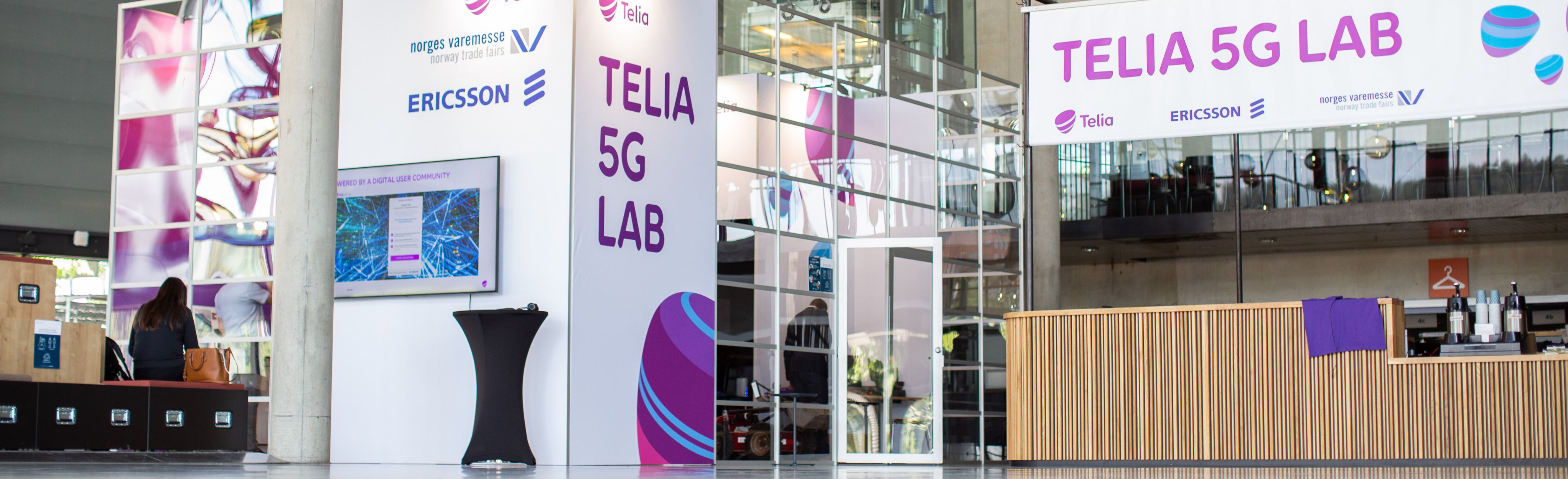 Telia 5G Lab i messehallen på Lillestrøm
