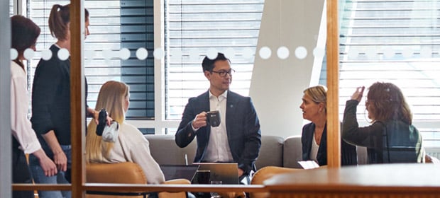 gruppe mennesker, møte på jobben