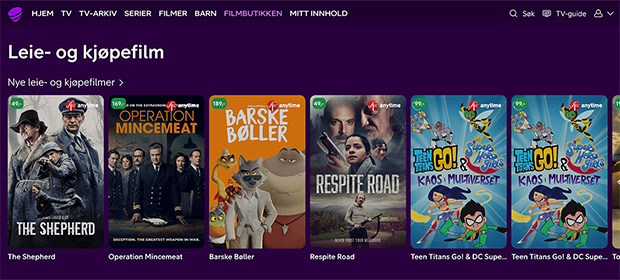 Skjermbilde fra Filmbutikken i Telia Play