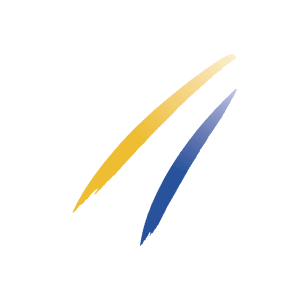 FIS logo with two diagonal gradient stripes in yellow and blue.