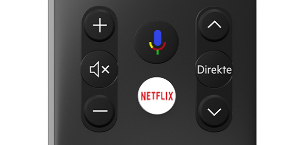 Netflix-knapp på fjernkontrollen til Telia box.