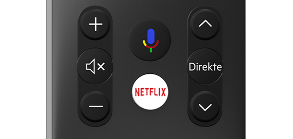 Netflix-knapp på fjernkontrollen til Telia box.