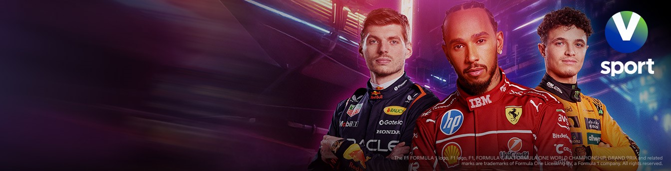 Bakgrunnsmedium i banneren for Se Formel 1 med V sport i Telia Play
