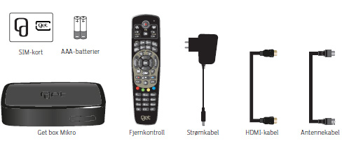 Utstyr i esken for TV box Mikro