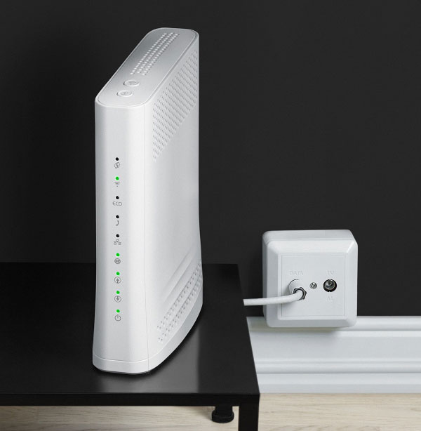 Kraftig nytt DOCSIS 3.1 modem som medfølger oppgraderingen.