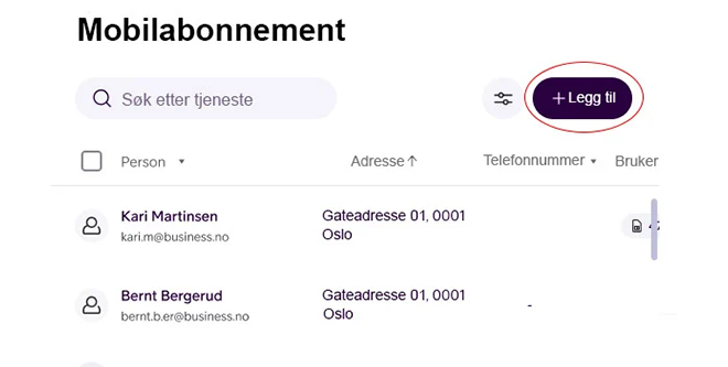 Legg til-knappen i Min Bedrift