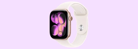 Apple Watch Series 11 42 mm rosa med svakt rosa Sport Band