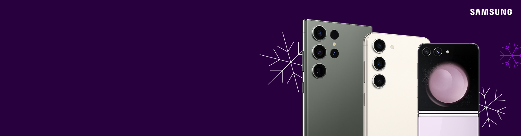 Spar minst 3000,- på Samsung Galaxy Z Flip5 og Z Fold5, S23-serien og S22-serien