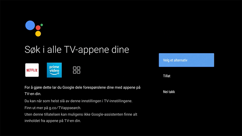 Google Assistent søk på tvers av apper