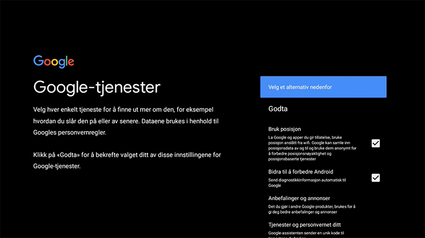Google vilkår for tjenester