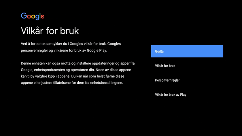 Google vilkår