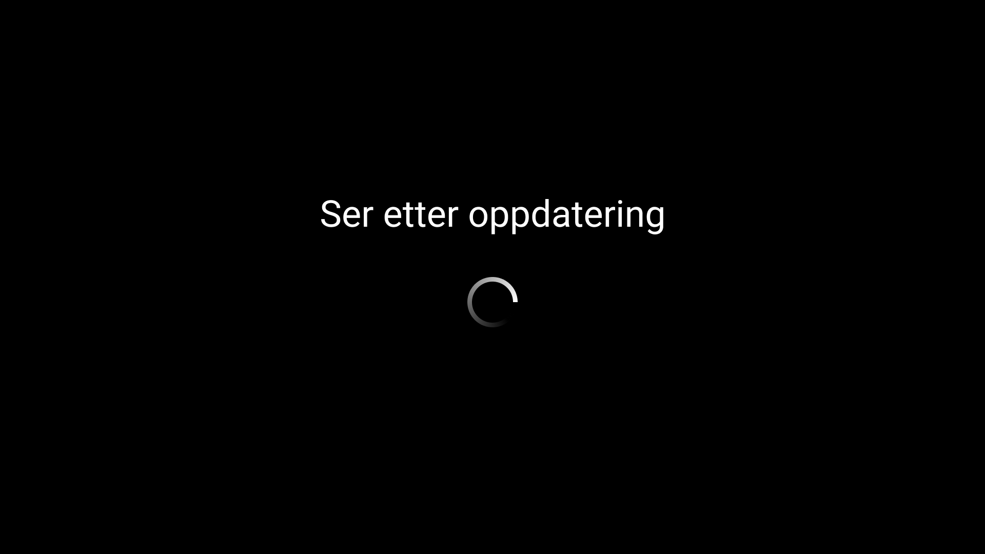 Skjermbilde ser etter oppdateringer