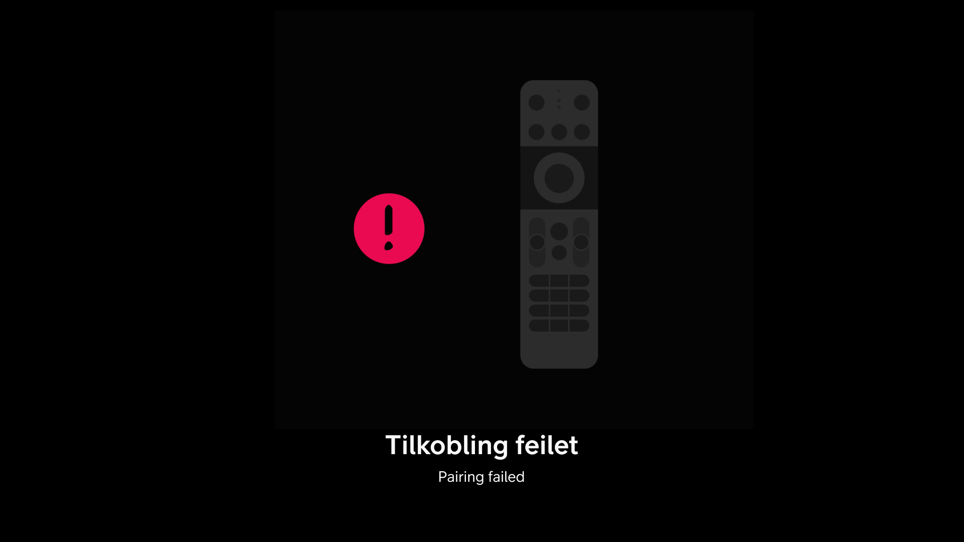 Parring fjernkontroll feilet