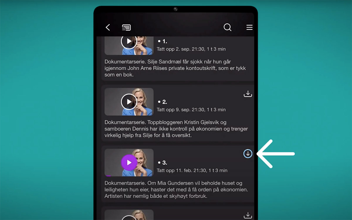 Instruksjonsvideo som viser hvilke opptaksmuligheter som finnes i Telia Play.